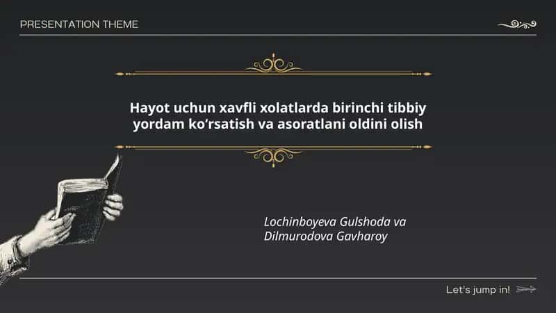 Hayot uchun xavfli xolatlarda birinchi tibbiy yordam koʻrsatish va asoratlani oldini olish