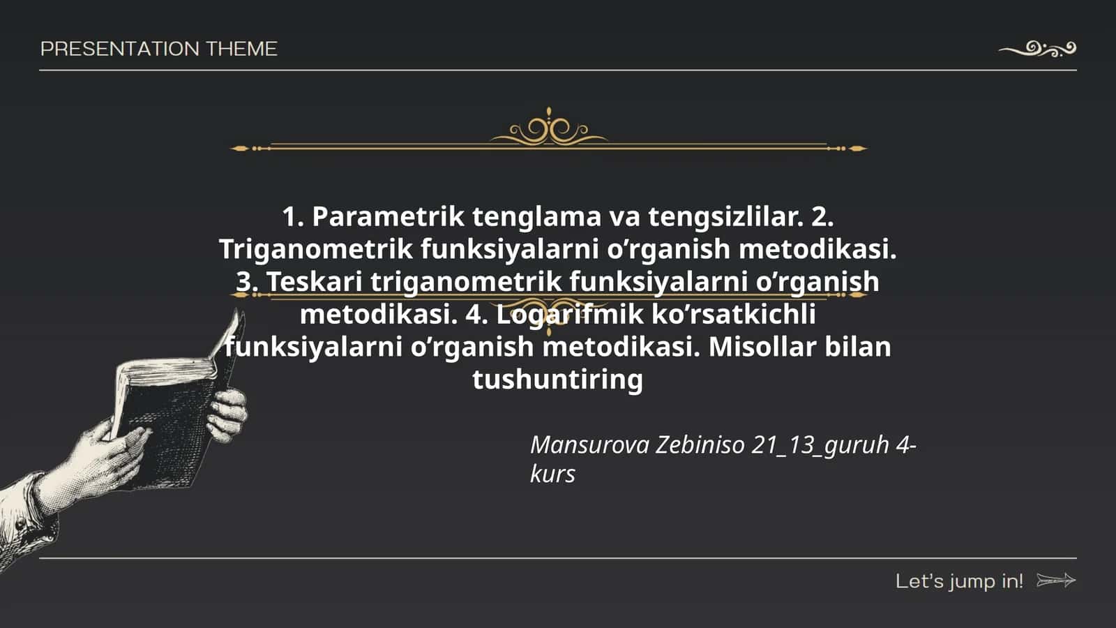 Trigonometrik funksiyalarni o’rganish metodikasi