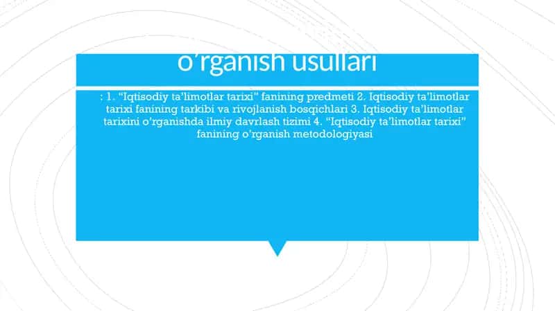 Iqtisodiy taʼlimotlar tarixi
