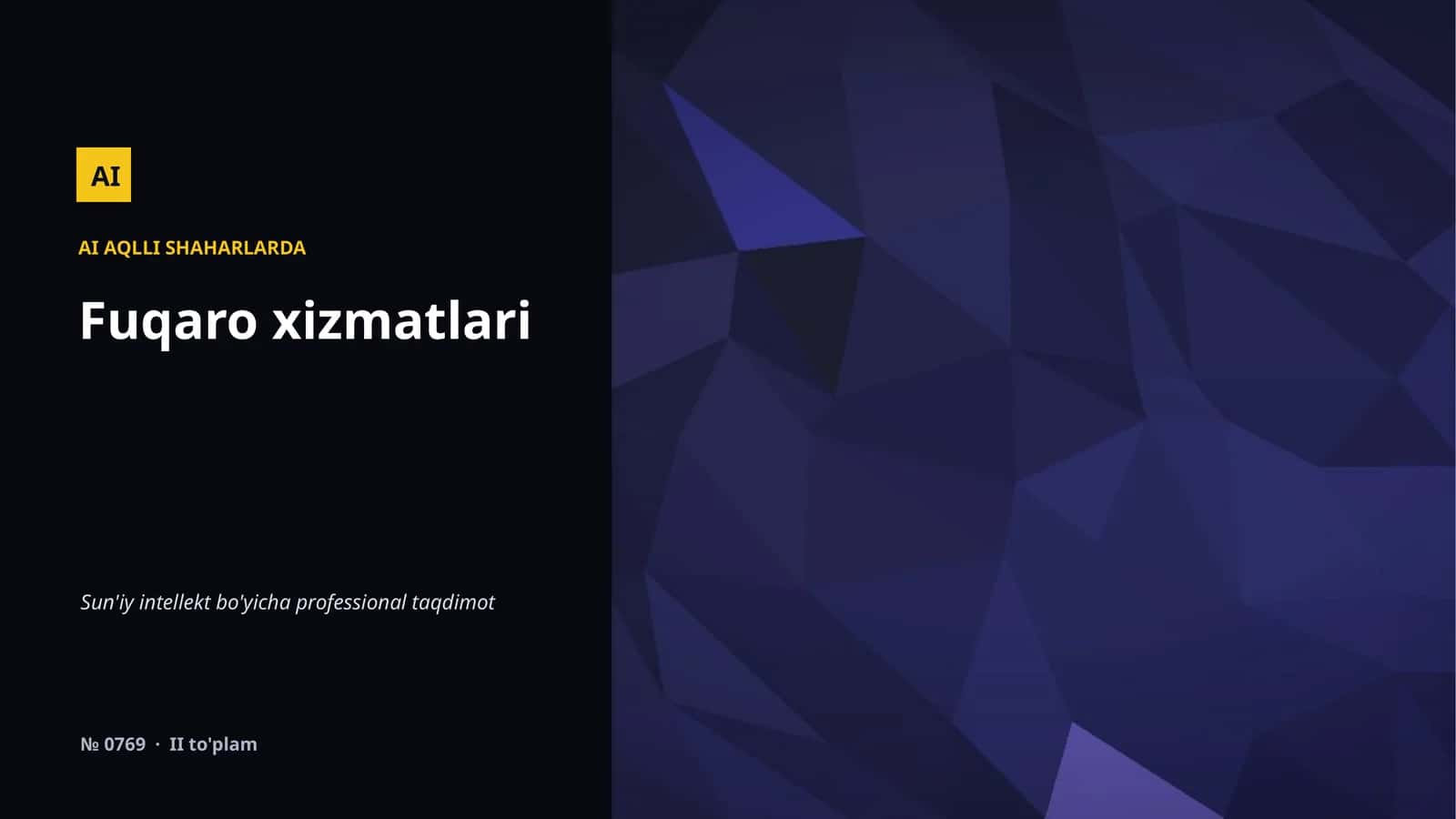 AI AQLLI SHAHARLARDA