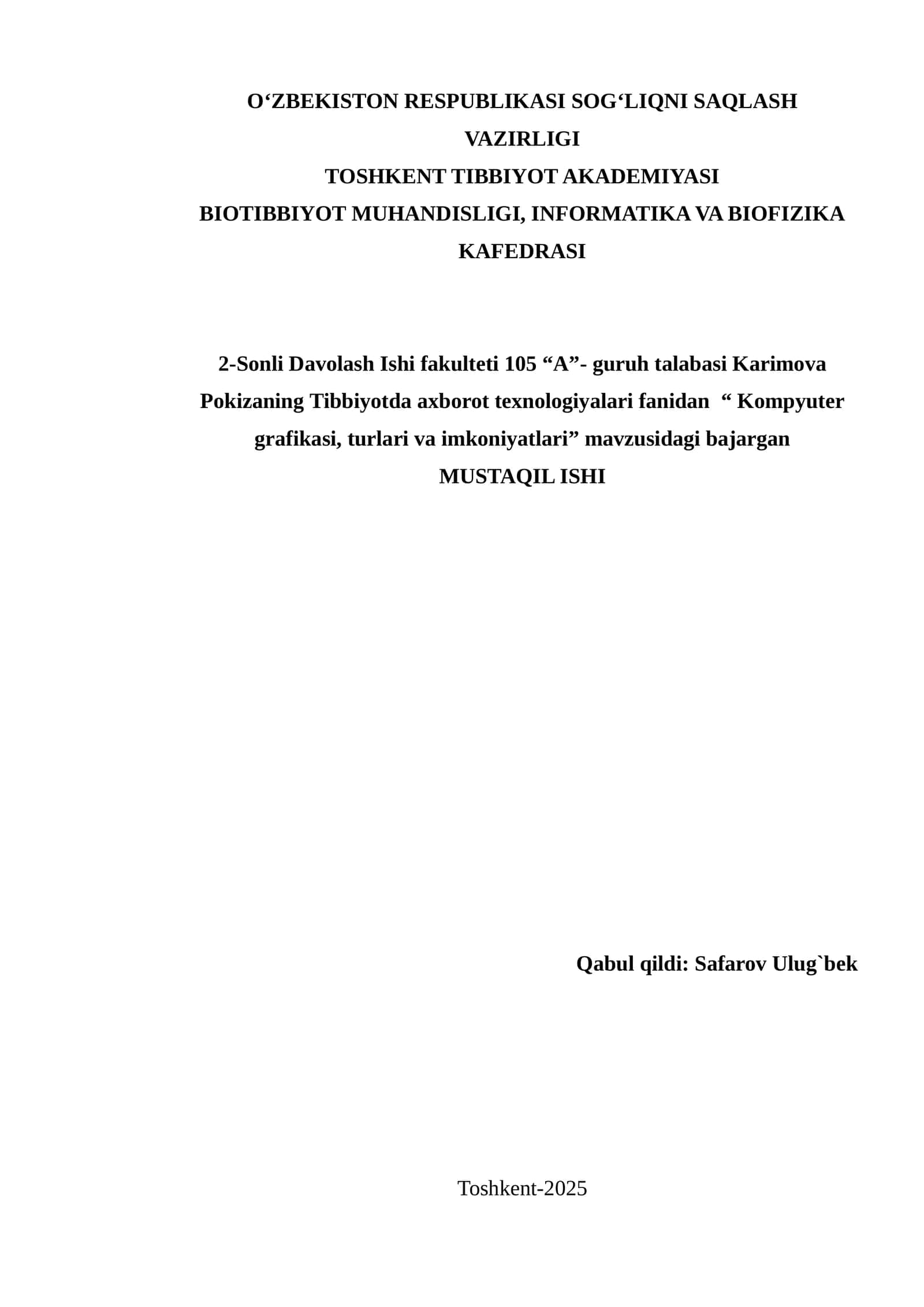 Kompyuter grafikasi, turlari va imkoniyatlari