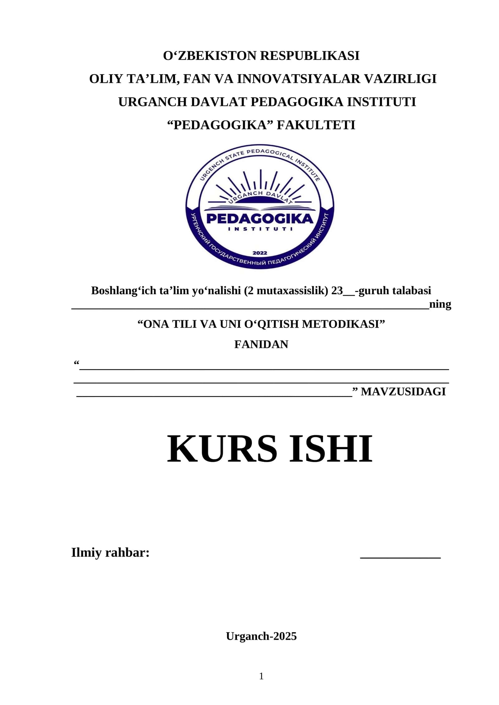 1-sinf darsliklaridagi ortografiyaga oid mashqlarni tashkil qilish