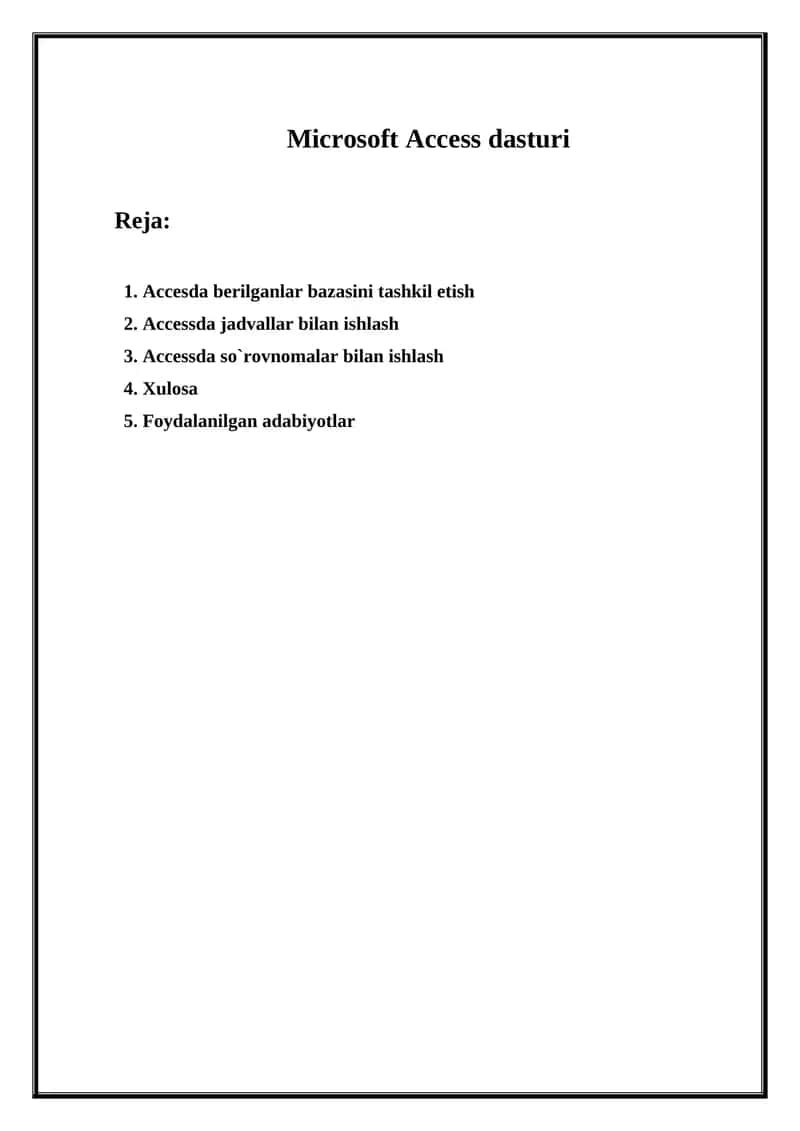 Microsoft Access dasturi