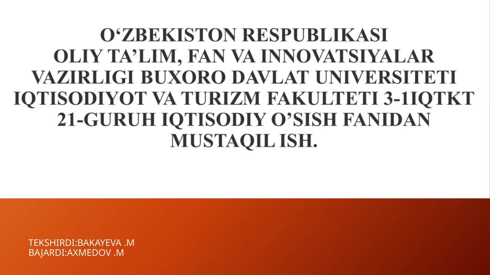 IQTISODIY O’SISHDA IJTIMOIY-IQTISODIY MODELLAR