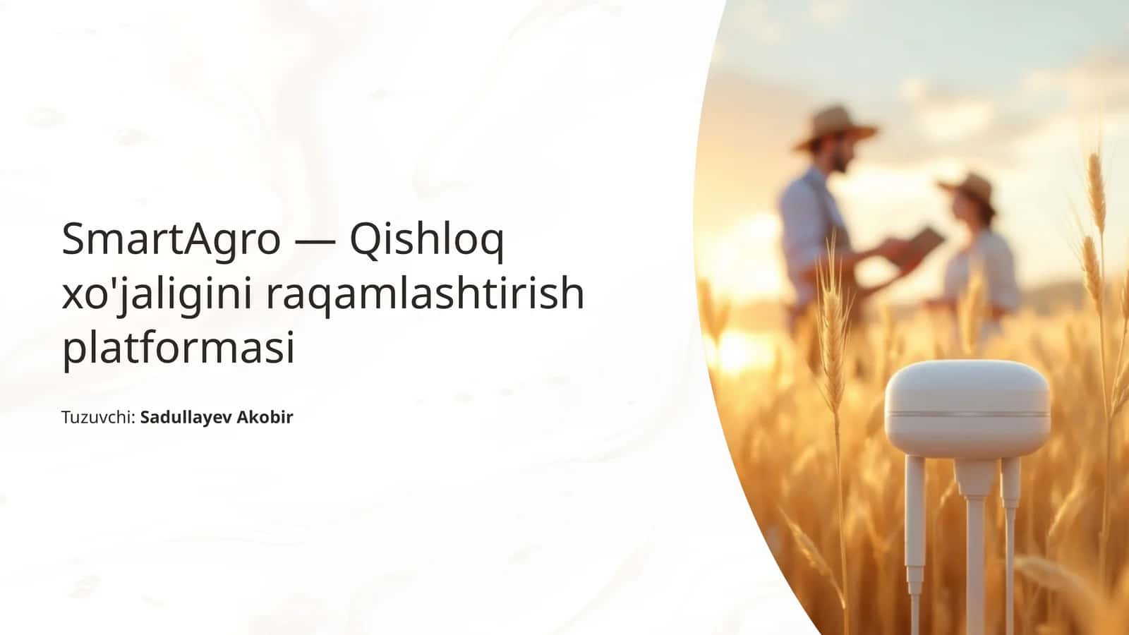 Smart agro qishloq xo'jaligini raqamlashtirish taqdimoti