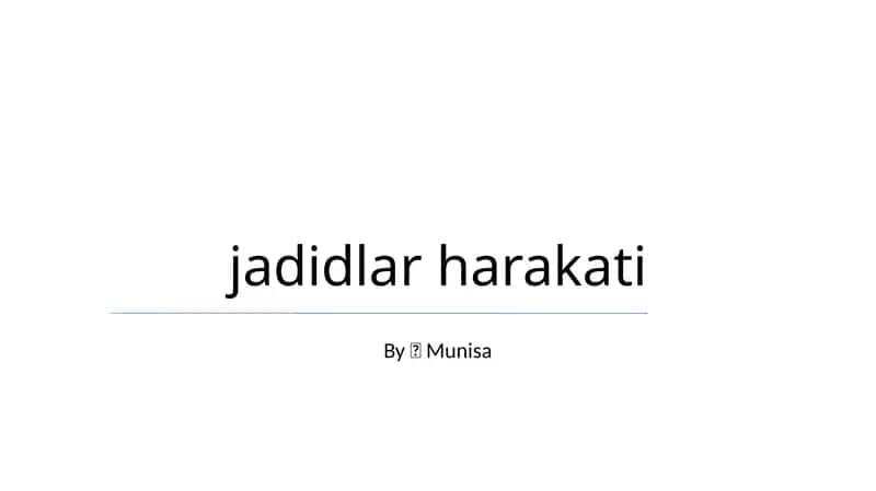 jadidlar harakati