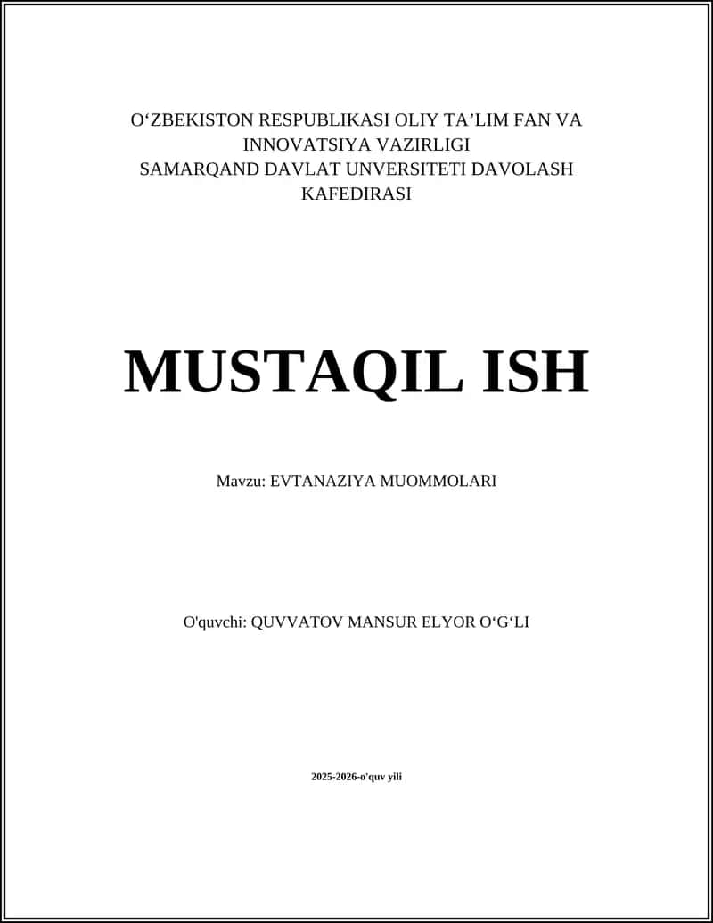 EVTANAZIYA MUOMMOLARI