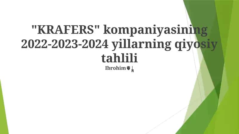 KRAFERS 2022-2023-2024 yillarning qiyosiy tahlili