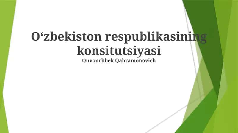 O'zbekiston Respublikasining Konstitutsiyasi