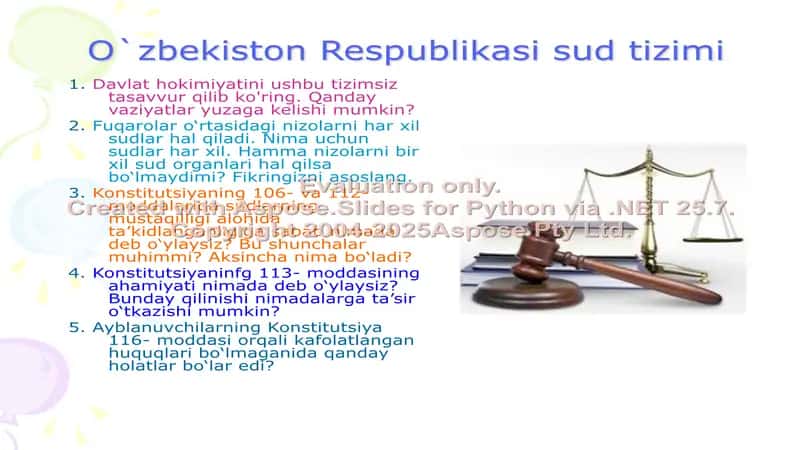 O‘zbekiston Respublikasi sud tizimi