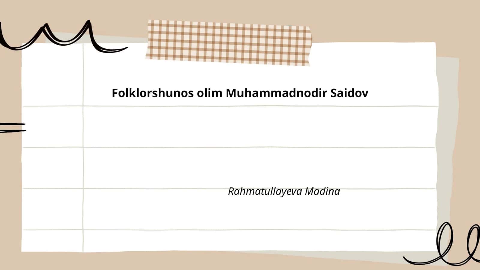 Folklorshunos olim Muhammadnodir Saidov