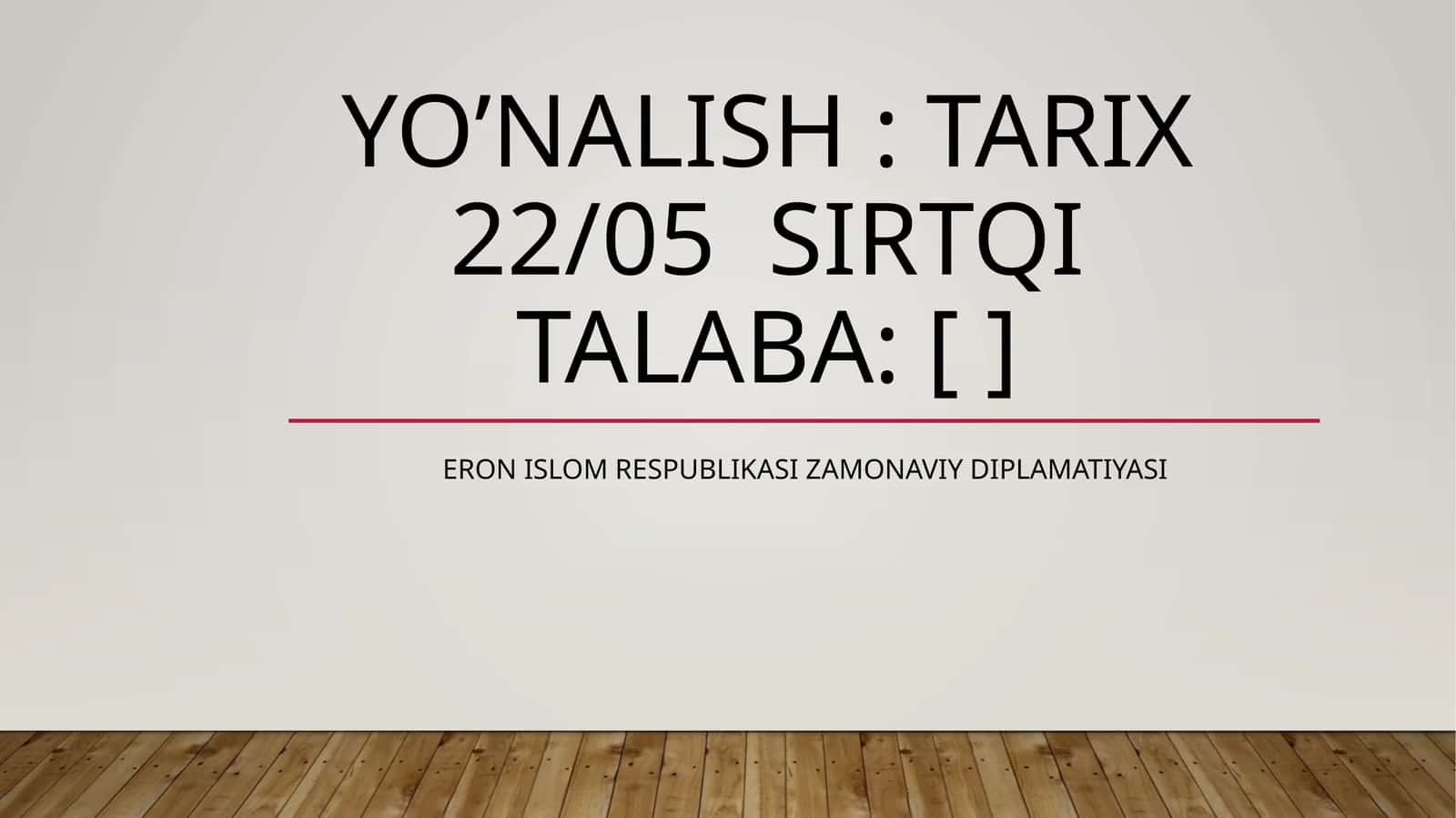 Eron islom Respublikasi zamonaviy diplamatiyasi