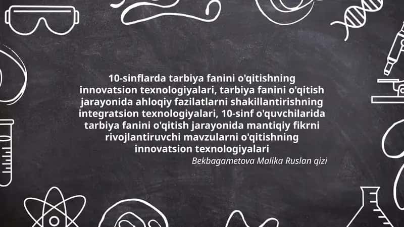 Tarbiya fanini o'qitish innovatsion texnologiyalari