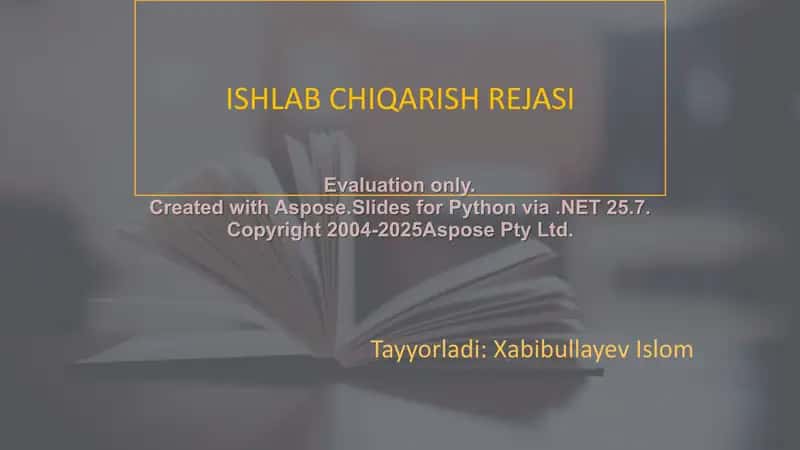 Ishlab chiqarish rejasi