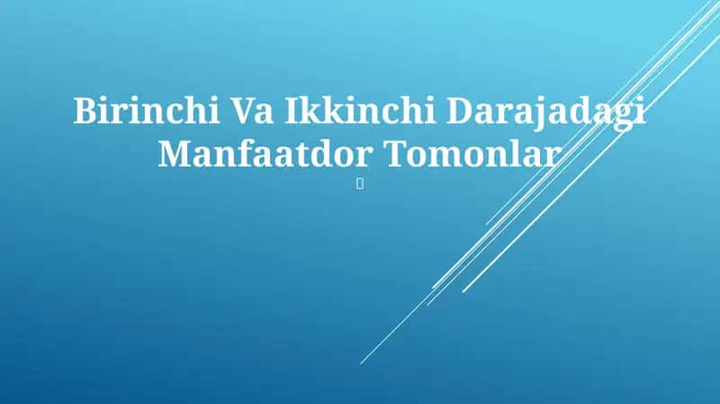 Manfaatdor Tomonlar