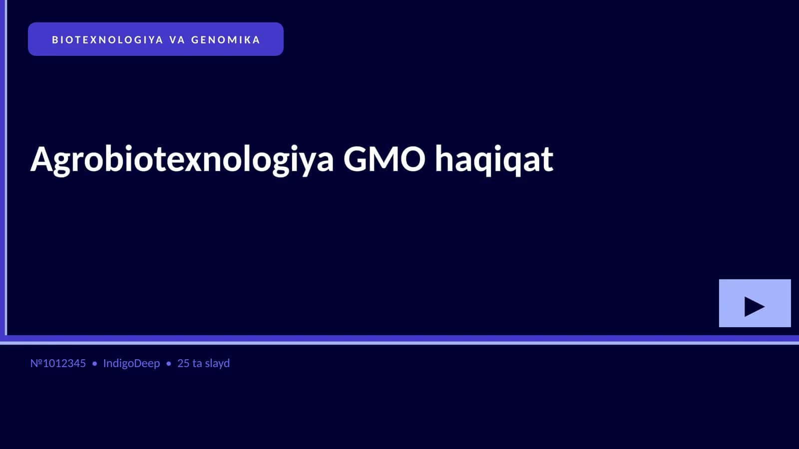 Agrobiotexnologiya GMO haqiqat