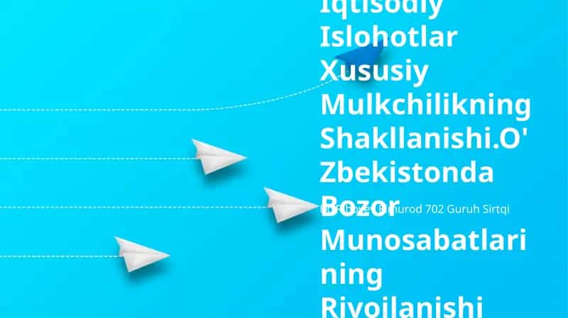 Iqtisodiy Islohotlar Xususiy Mulkchilikning Shakllanishi