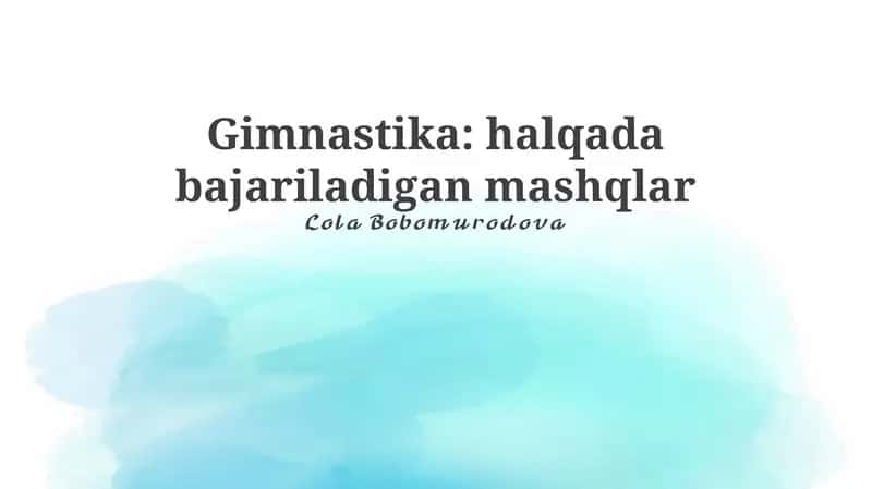 Gimnastika: halqada bajariladigan mashqlar