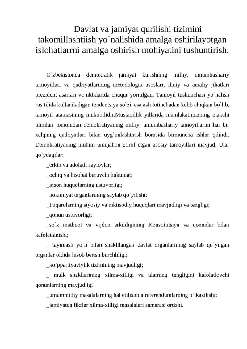Demokratik jamiyatning prinsiplari