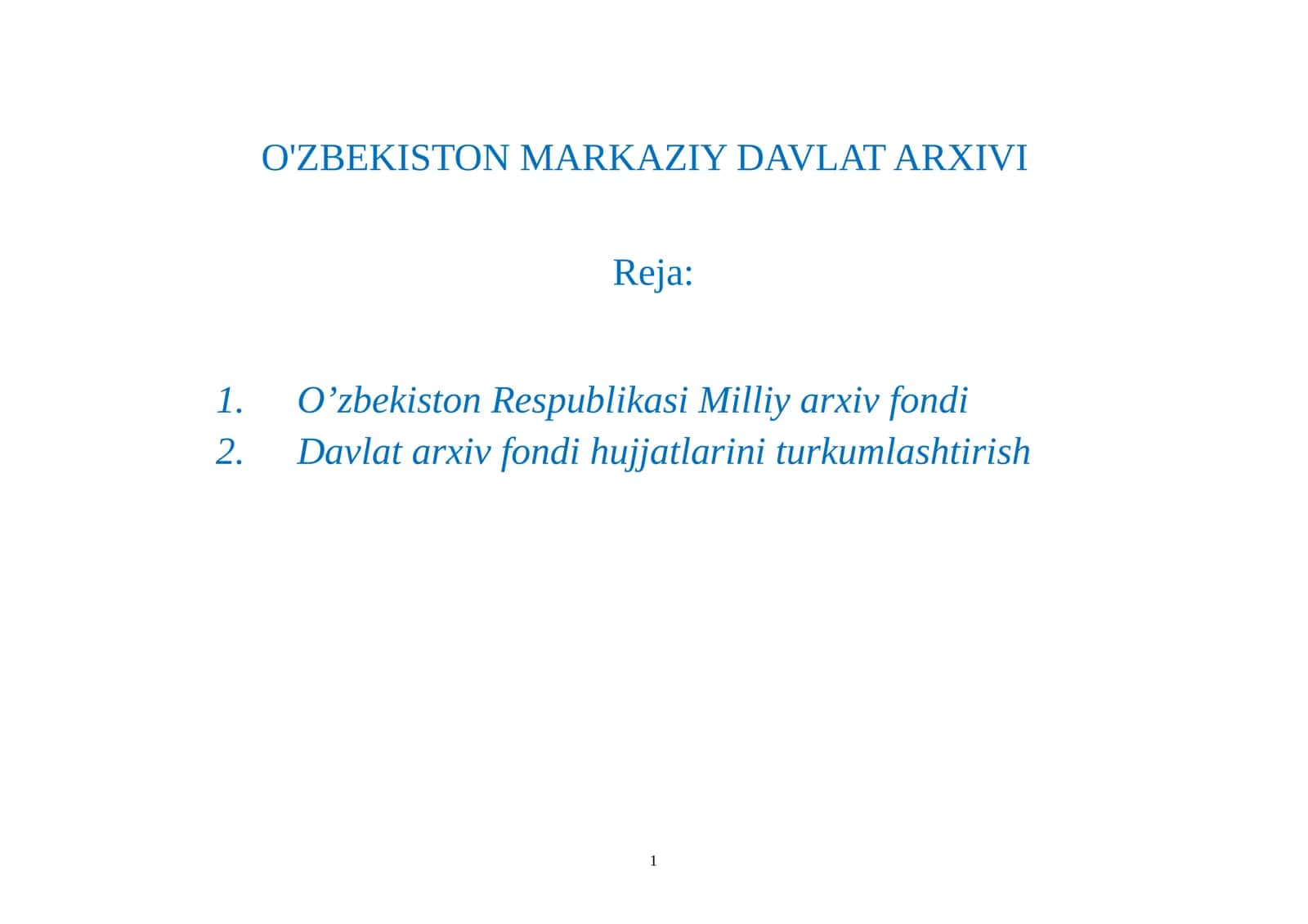 O’zbekiston Respublikasi Milliy arxiv fondi