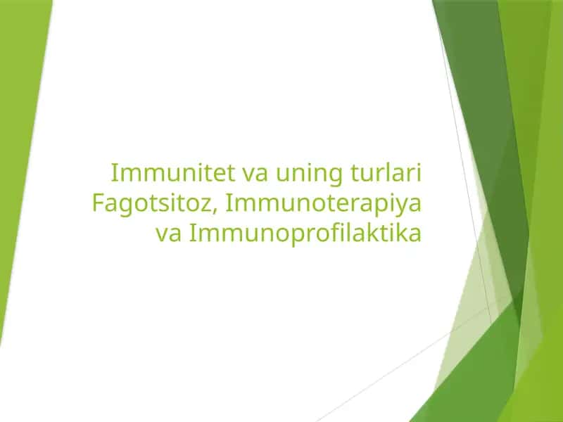 Immunitet va uning turlari