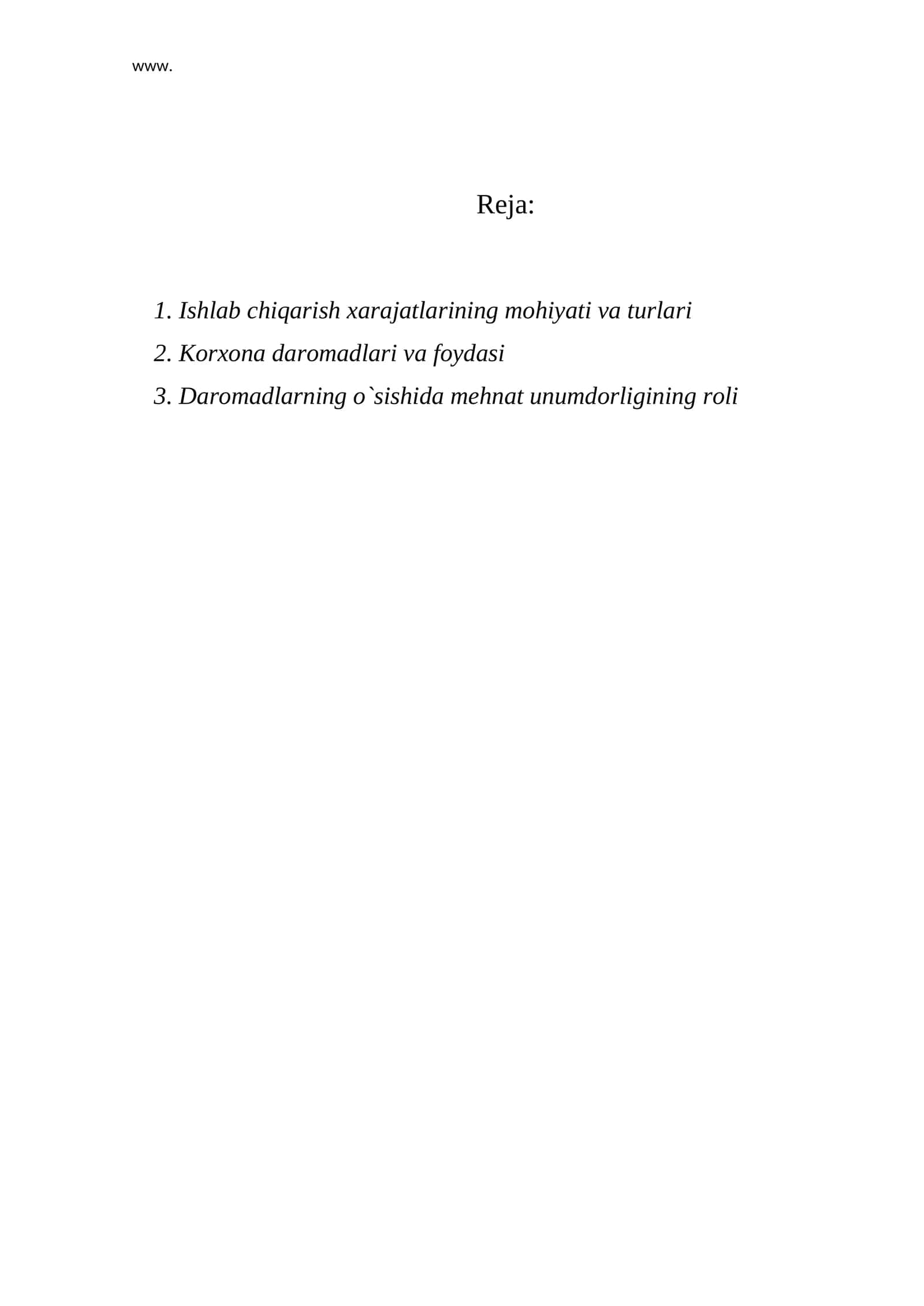 Ishlab chiqarish xarajatlarining mohiyati va turlari