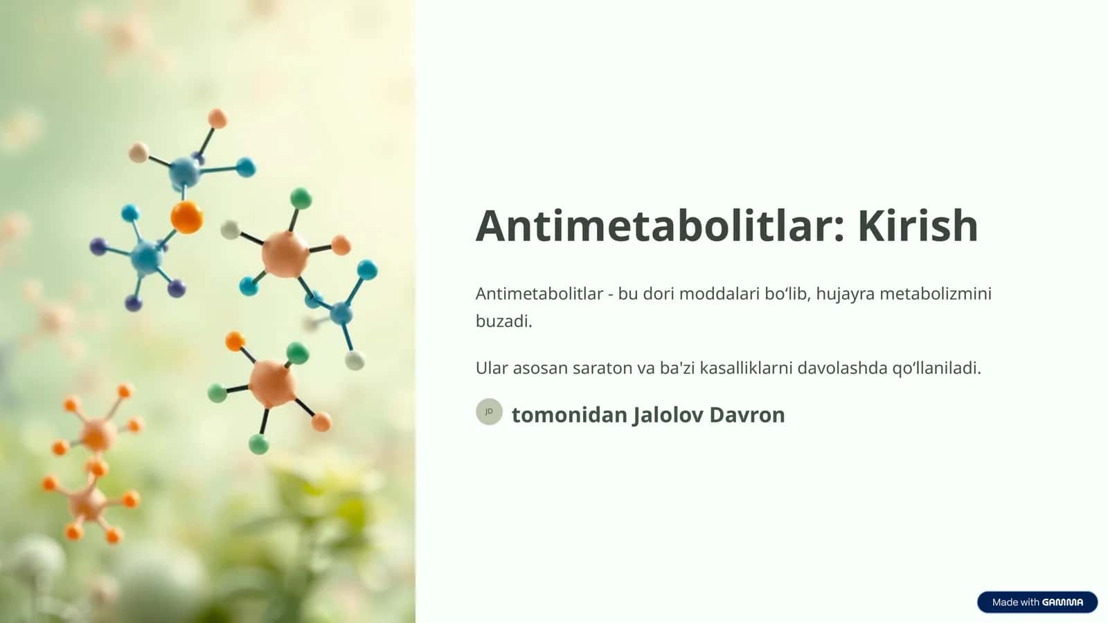 Antimetabolitlar: Kirish