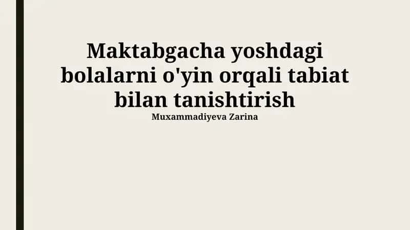 O'simliklar bilan tanishtirish