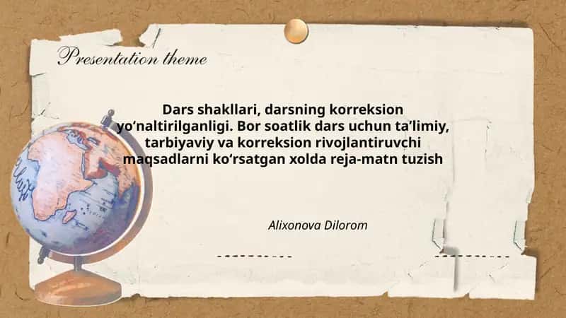 Dars shakllari, darsning korreksion yoʻnaltirilganligi