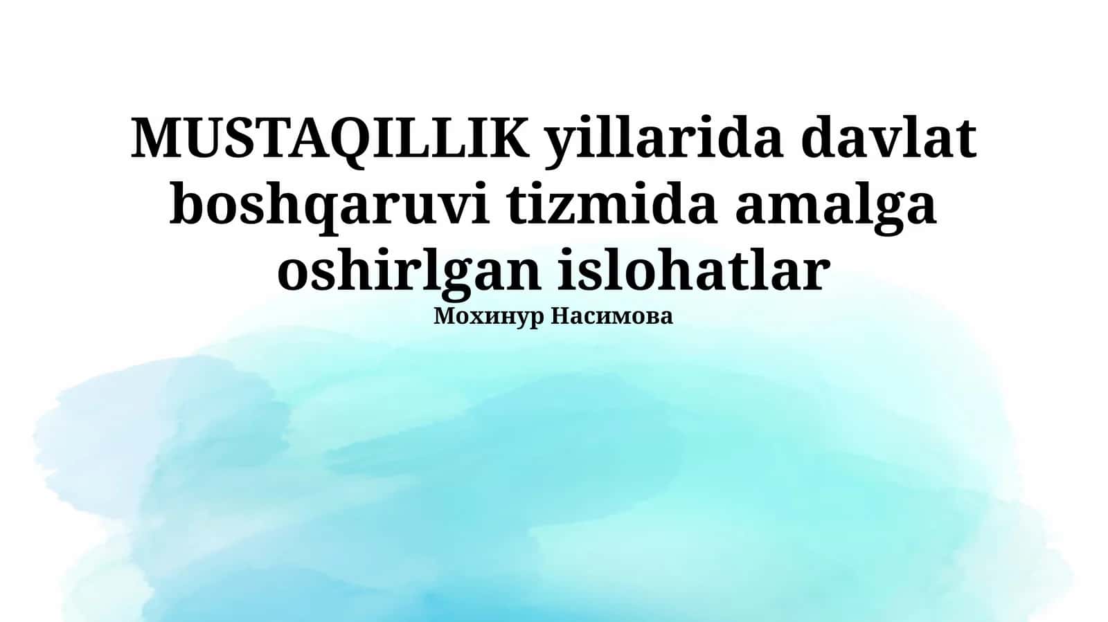 Davlat Boshqaruvi Islohotlarining Asosiy Yo'nalishlari