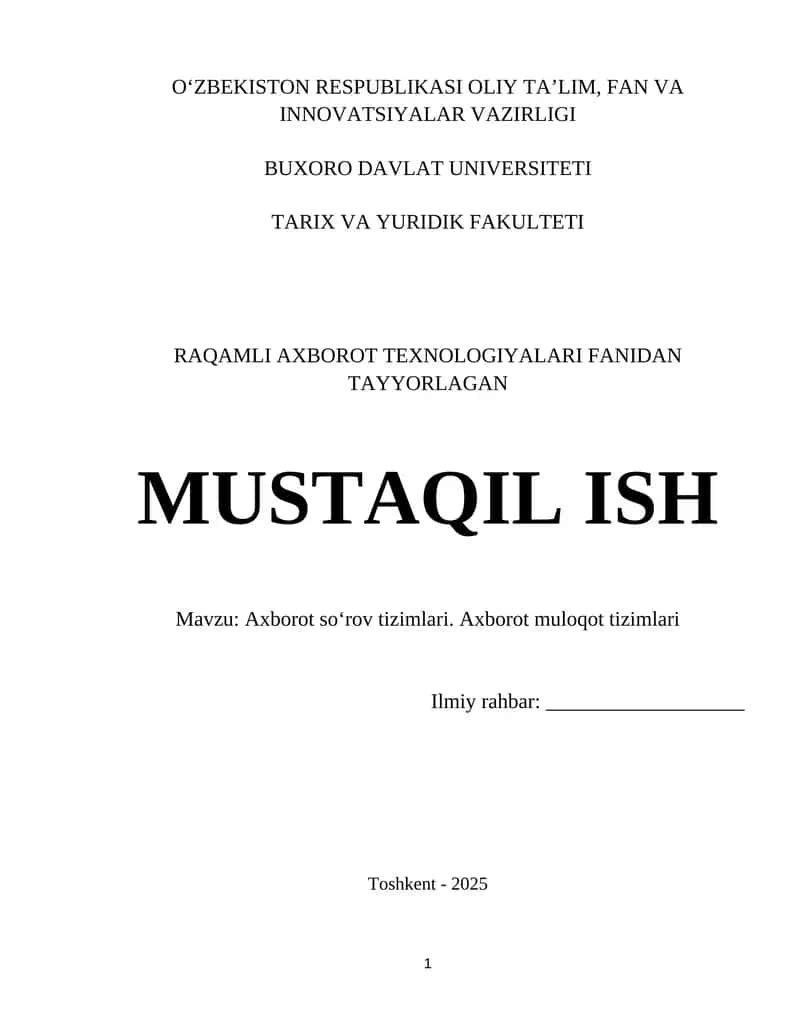 Axborot soʻrov va muloqot tizimlari
