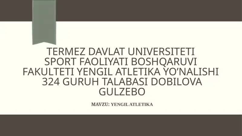 YENGIL ATLETIKA