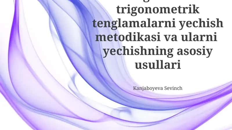 Sodda Trigonometrik Tenglamalar