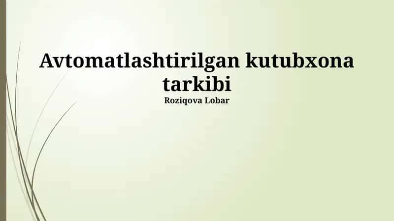 Avtomatlashtirilgan Kutubxona