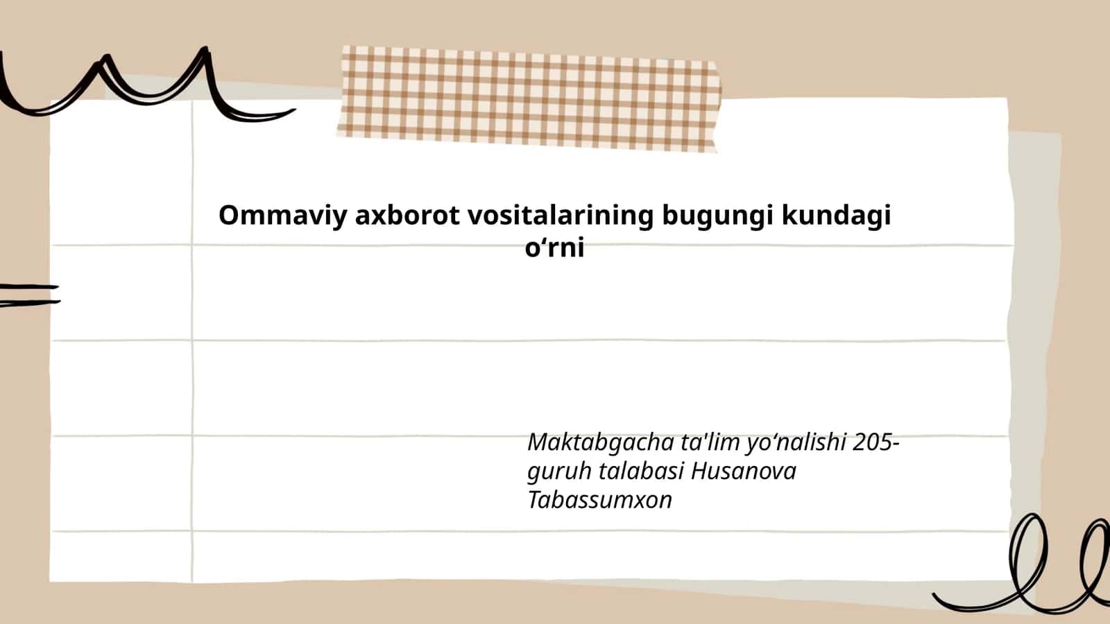 Ommaviy axborot vositalarining bugungi kundagi oʻrni