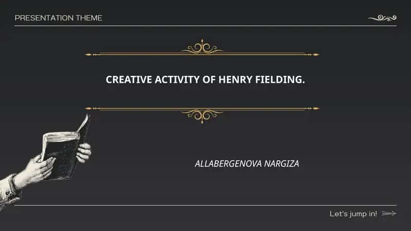 Creative Activity of Henry Fielding