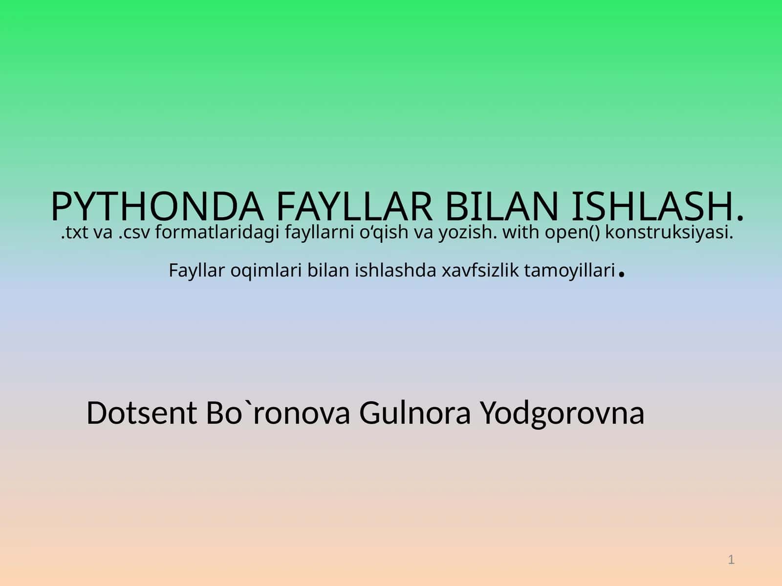 Fayllar bilan ishlash