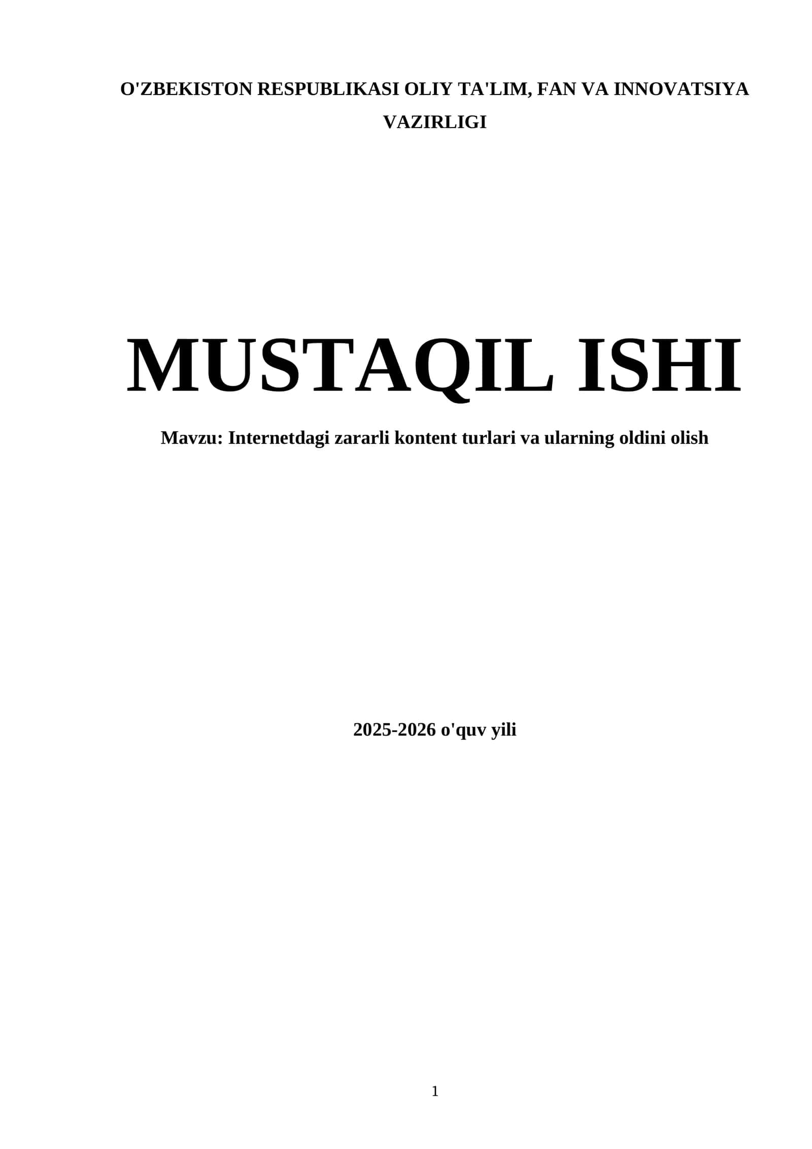 Internetdagi zararli kontent turlari va ularning oldini olish