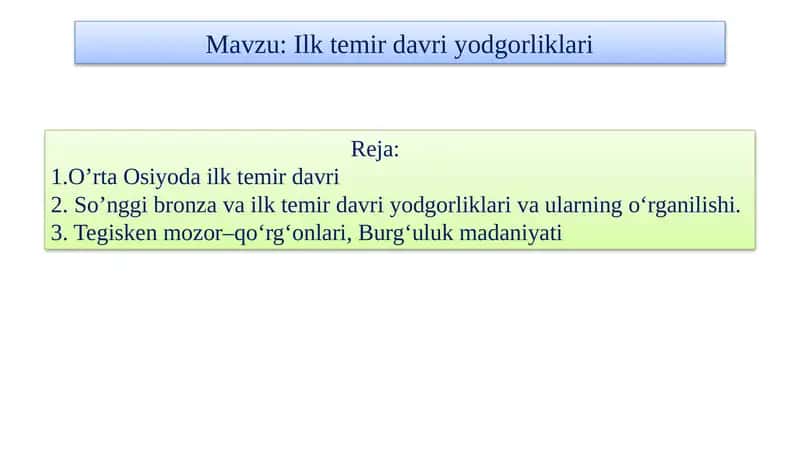 Ilk temirdavriyodgorliklari