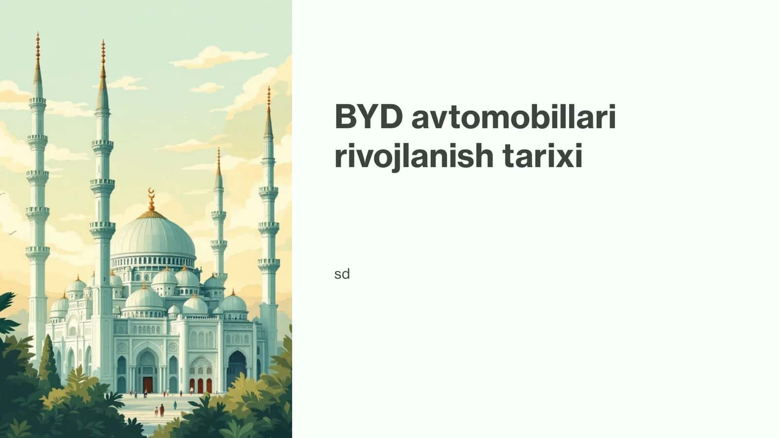 BYD avtomobillari rivojlanish tarixi