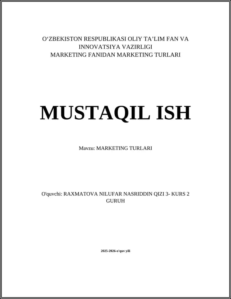 MARKETING TURLARI