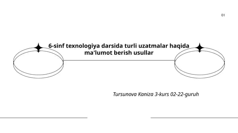 6-sinf texnologiya darsida turli uzatmalar haqida ma'lumot berish usullar