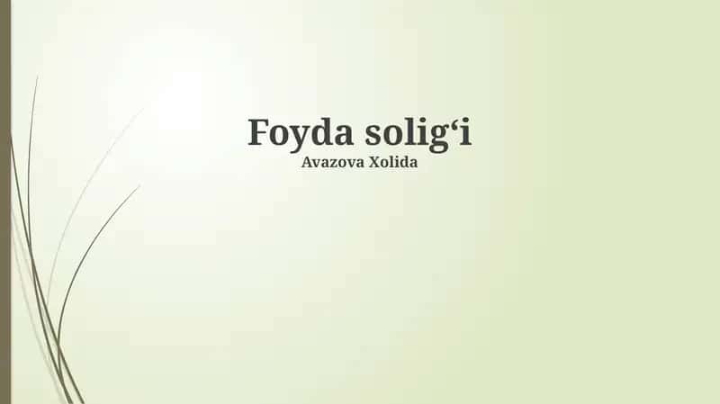Foyda soligʻi