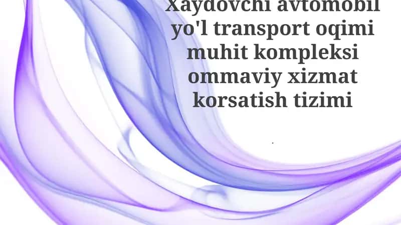Xaydovchi avtomobil yo'l transport oqimi muhit kompleksi ommaviy xizmat korsatish tizimi