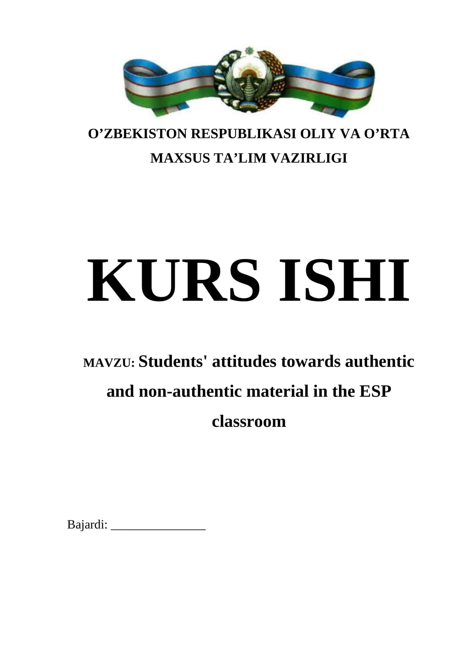 Students' attitudes towards authentic and non-authentic material in the ESP classroom