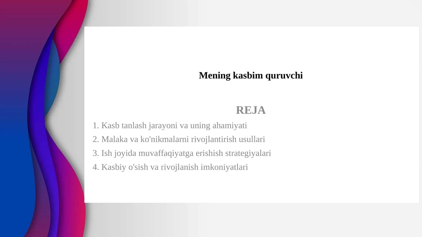 Mening kasbim quruvchi