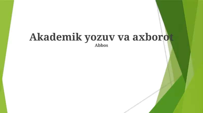 Akademik yozuv va axborot