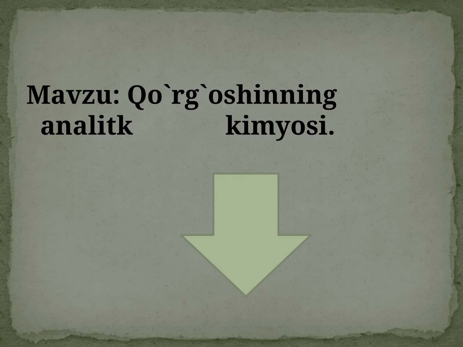 Qo'rg'oshinning analitik kimyosi