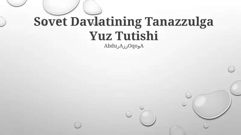 Sovet Davlatining Tanazzulga Yuz Tutishi