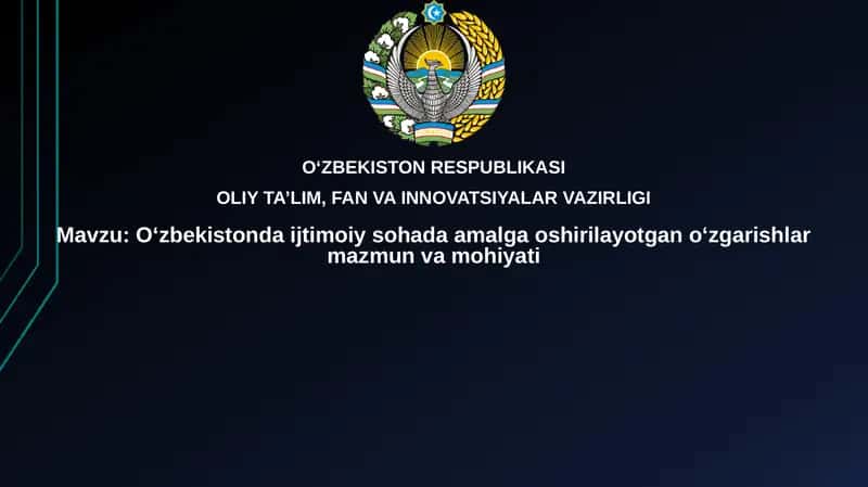 O'zbekistonda Ijtimoiy Islohotlar